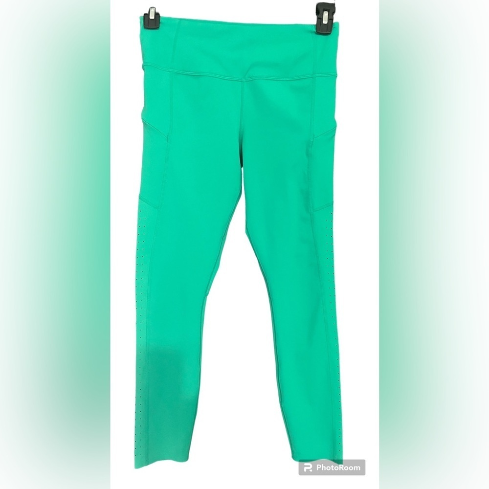 Athleta neon green full length leggings size Small W14 L33 I25